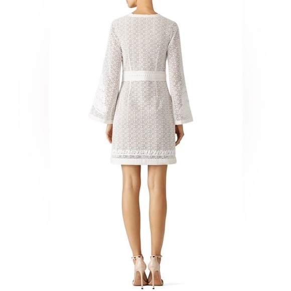 The Kooples Guipure Embroidered Mini Dress Daisy Love White Bridal Brunch Sz M - Picture 3 of 16